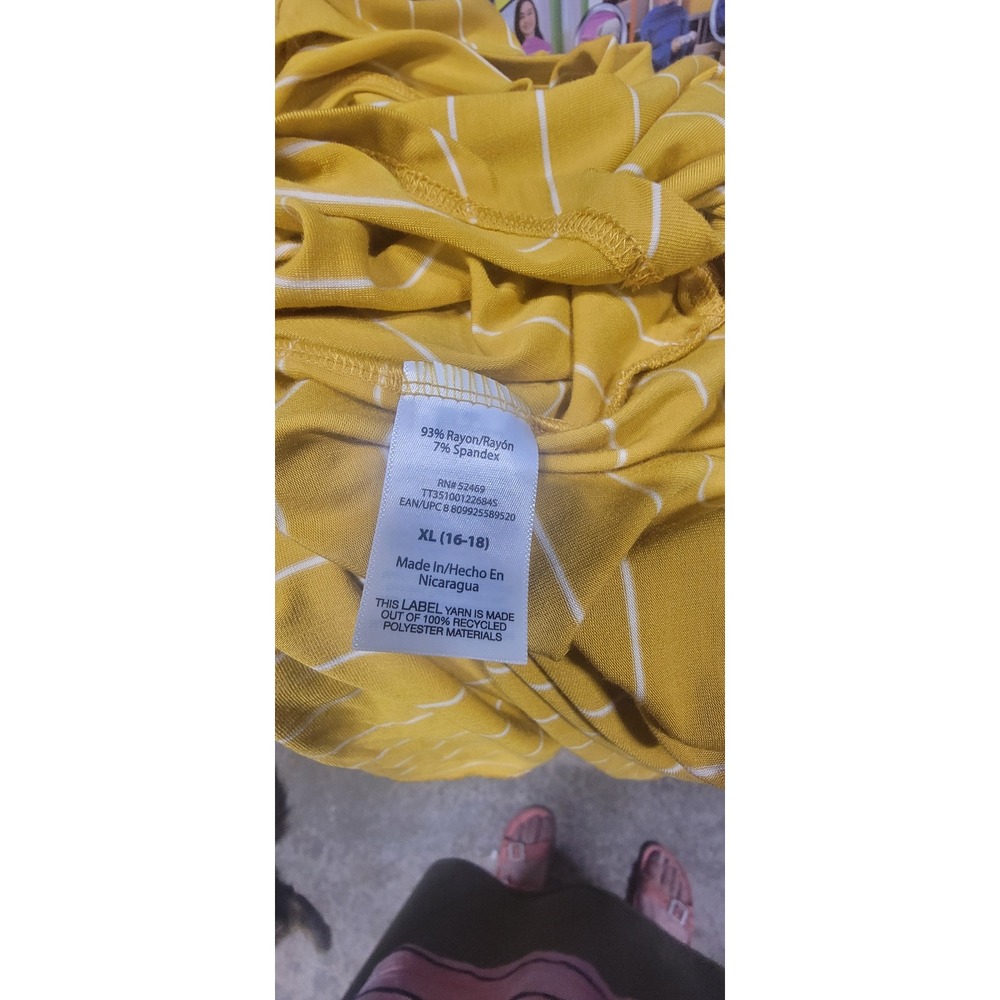 Time & Tru SS Crew Tunic Tee Autumn Gold Stripe XL/(16-18) - Picture 9 of 10